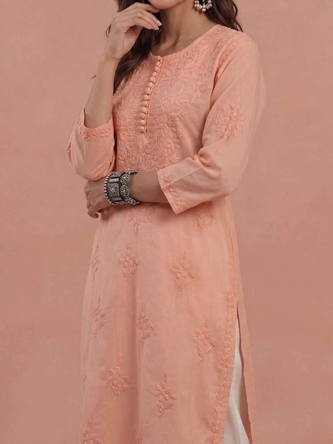 House of Chikankari Women Ethnic Motifs Embroidered Chikankari Kurta