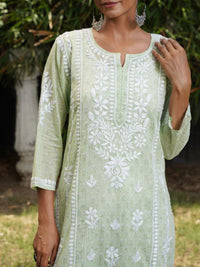 House of Chikankari Women Ethnic Motifs Embroidered Chikankari Indie Prints Kurta