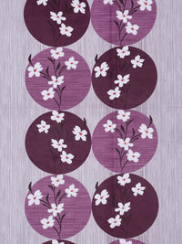 KLOTTHE Purple And White Floral Printed Cotton 400 TC Double Bedsheet Set 2.50 m x 2.20 m