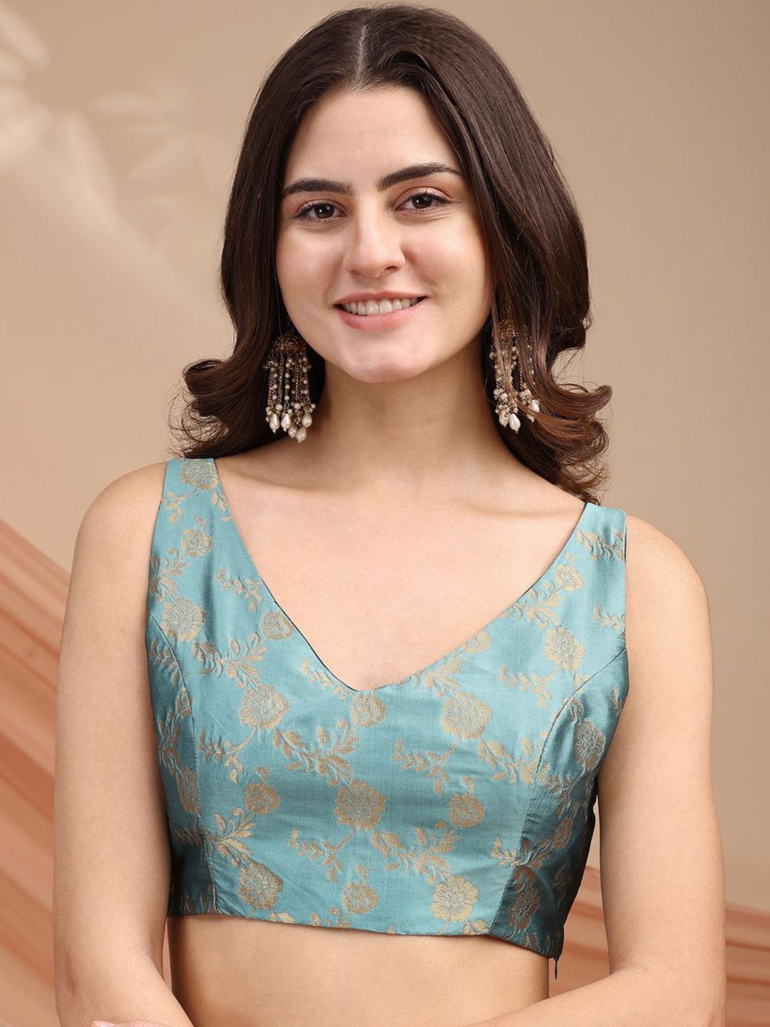 Tikhi Imli Woven Design Brocade Saree Blouse