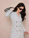 SASSAFRAS worklyf Striped Formal Blazer Dresses