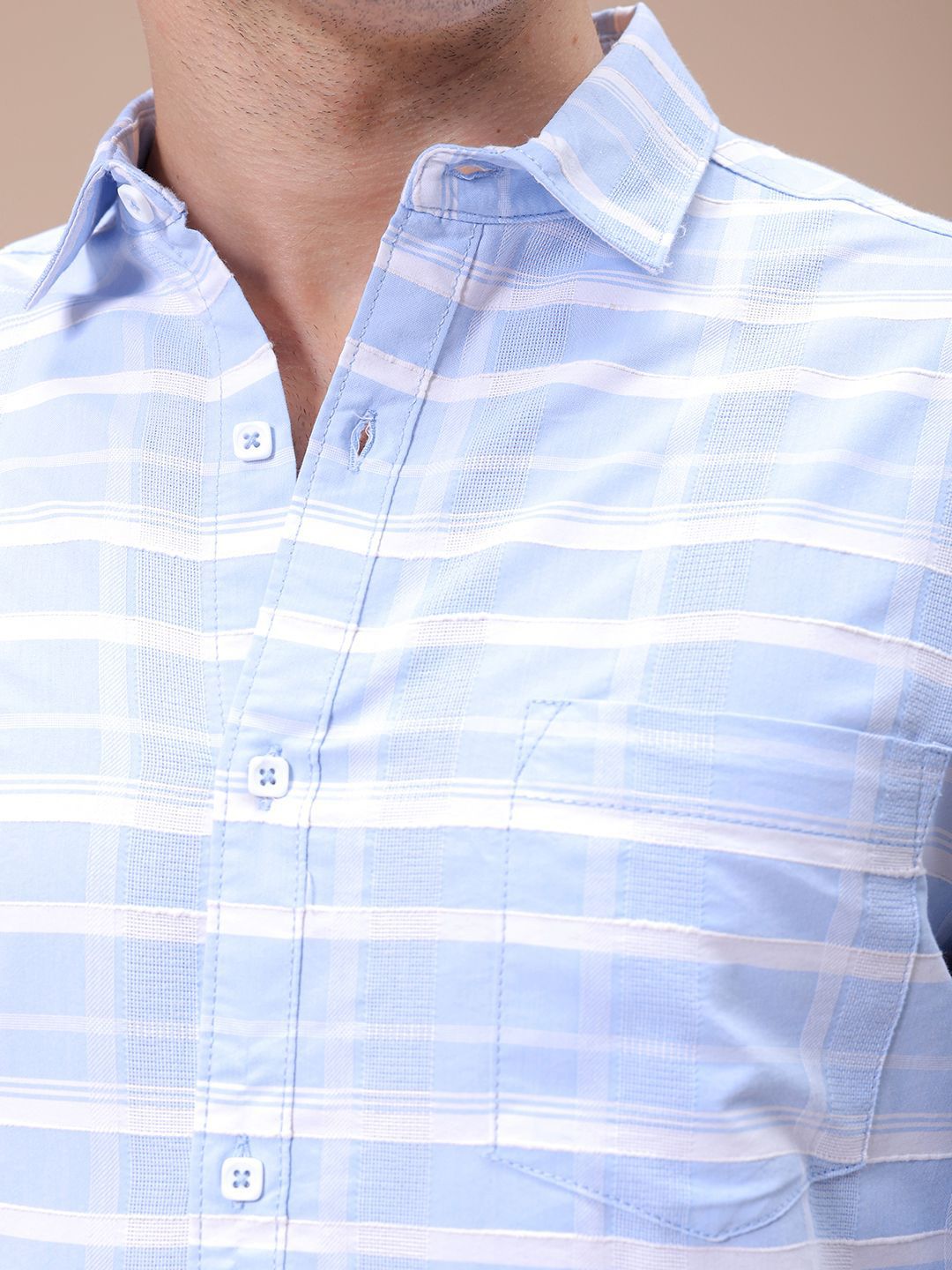 The Indian Garage Co Men Slim Fit Opaque Checked Casual Shirt