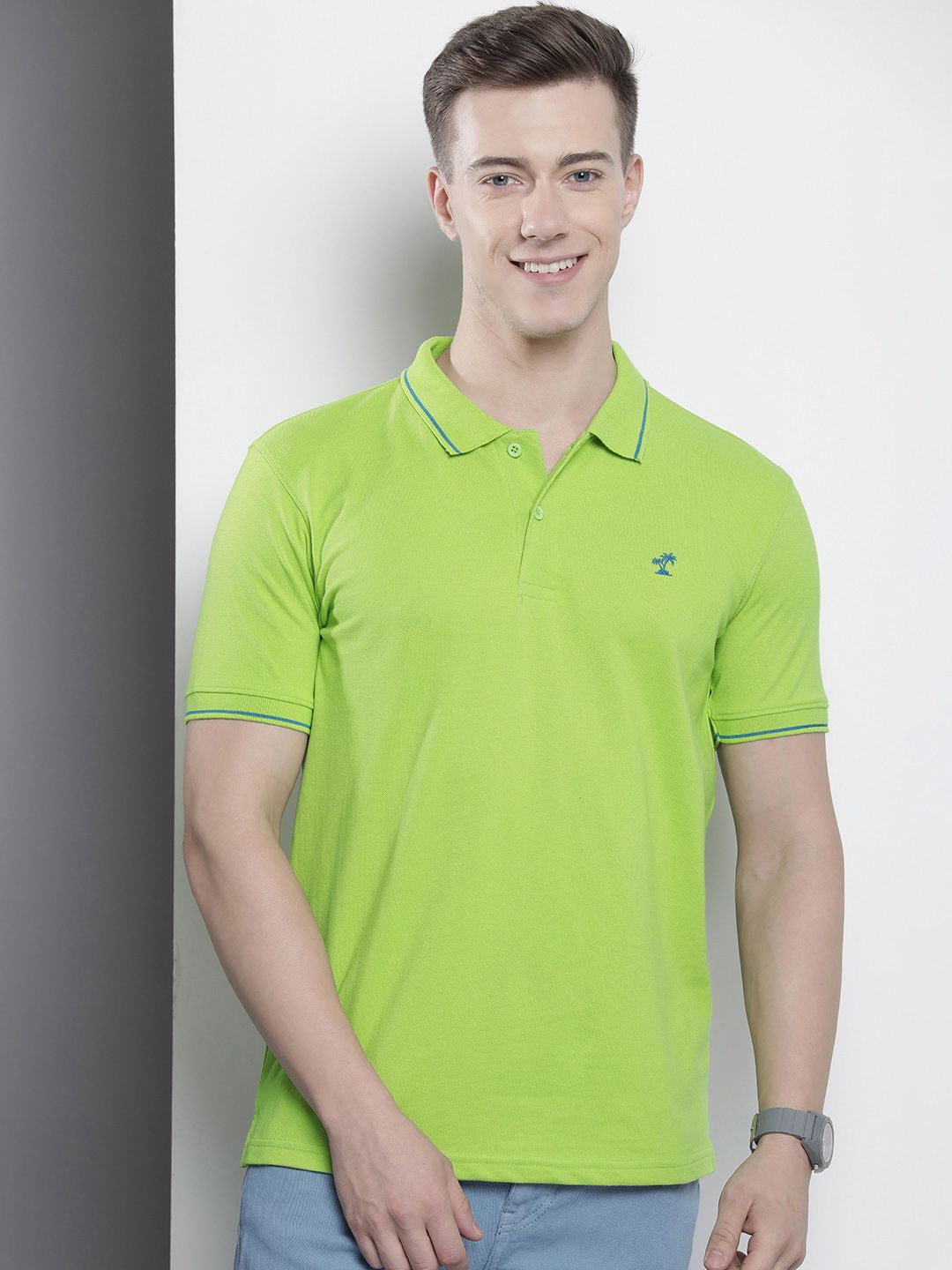 The Indian Garage Co Men Printed Polo Collar T-shirt