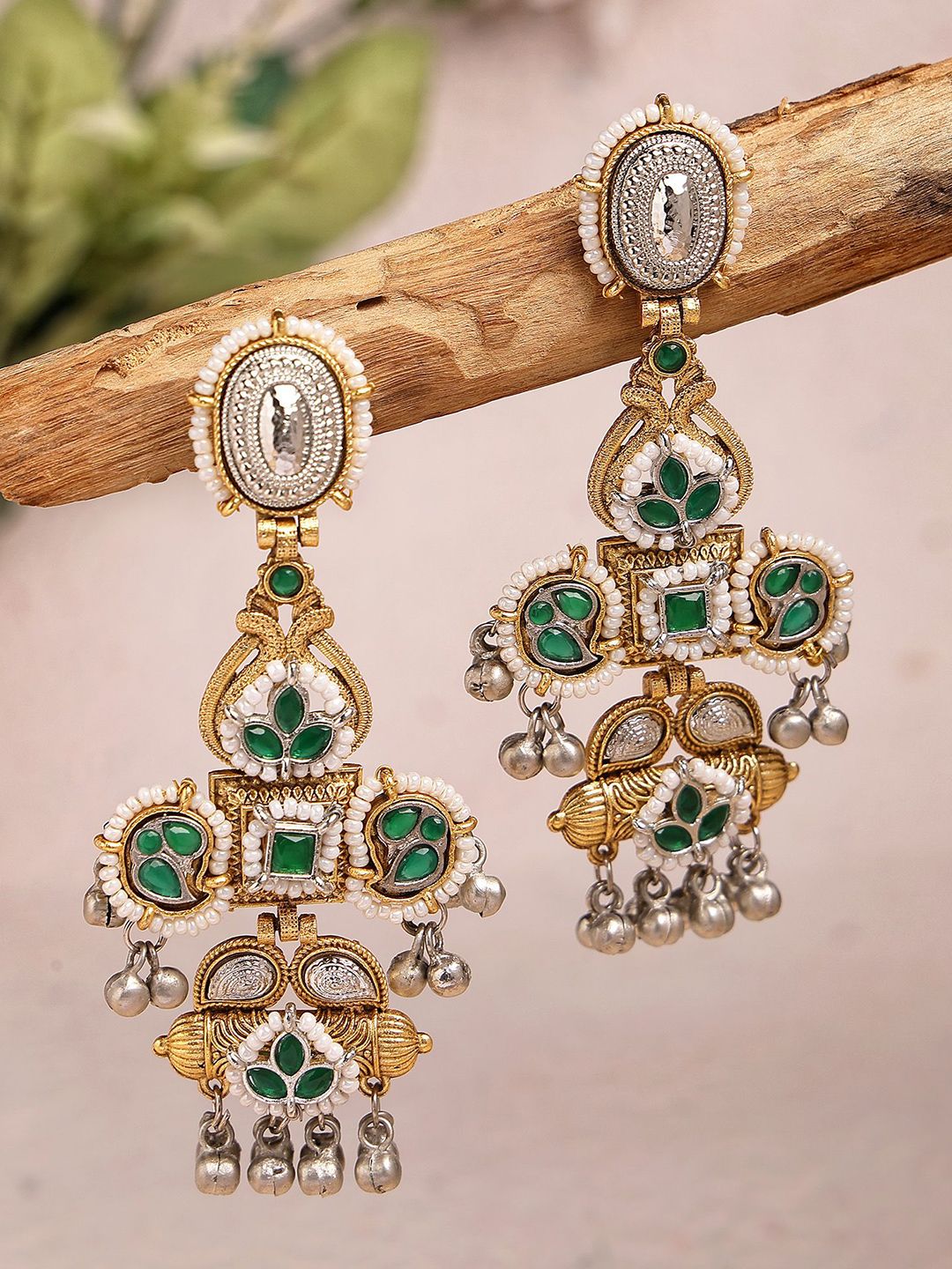 Karatcart Kundan Kundan Kundan Kundan & Anting-anting Drop Beaded
