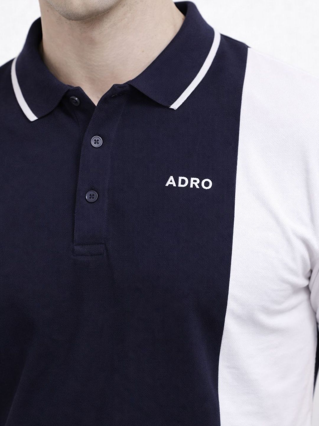 ADRO Men Colourblocked Polo Collar T-shirt