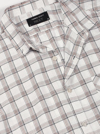 Thomas Scott Men Premium Slim Fit Opaque Checked Casual Shirt