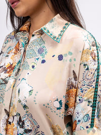 Mamicha Printed Shirt Collar Shirt & Trousers Co-Ords