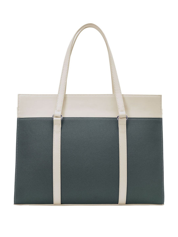 Lino Perros Structured Colorblocked Shoulder Bag With Padded Laptop Sleeve