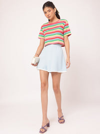 DressBerry Sweet Sensation Candy Stripes Cropped Boxy T-shirt