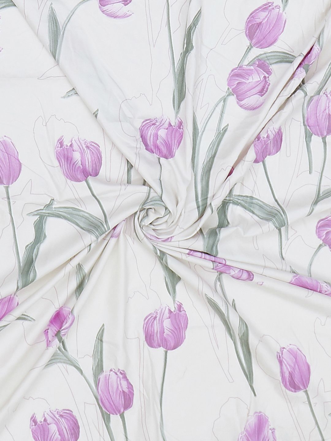 Monte Carlo Stanley Lavender & Pink Floral Printed 144TC King Bedsheet Set 1.85 m x 1.95 m