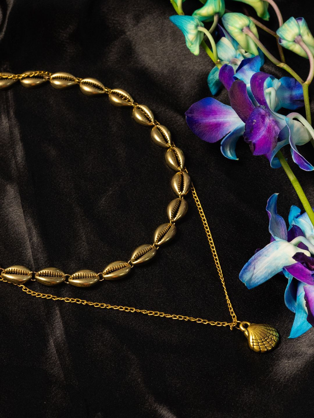 Kalung Minimal Cangkang Bersalut Emas PANASH