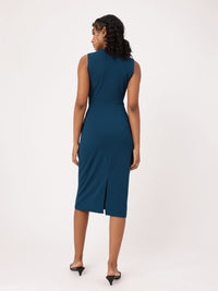 DressBerry Feminine Chic Cut-Out Detail Sheath Dress With Back Slit