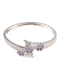 Anouk Silver-Plated Cubic Zirconia Studded Kada Bracelet