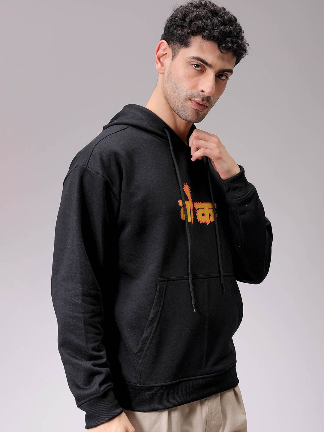 The Indian Garage Co Men Printed Hooded Sweatshirt