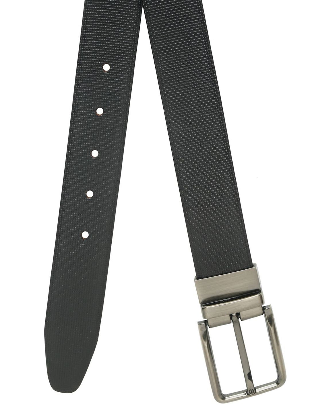 Teakwood Leathers Men Textured Leather Reversible Formal Belt