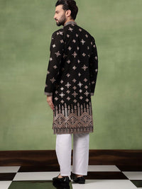 SOJANYA Men Bandhani Sulam Cermin Kerja Kurta