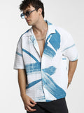 Campus Sutra Men Comfort Cuban Collar Graphic Printed  Oversized Casual Shirt