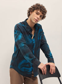 THE BEAR HOUSE Men Spread Collar Abstract Printed Relaxed Fit Casual Shirt