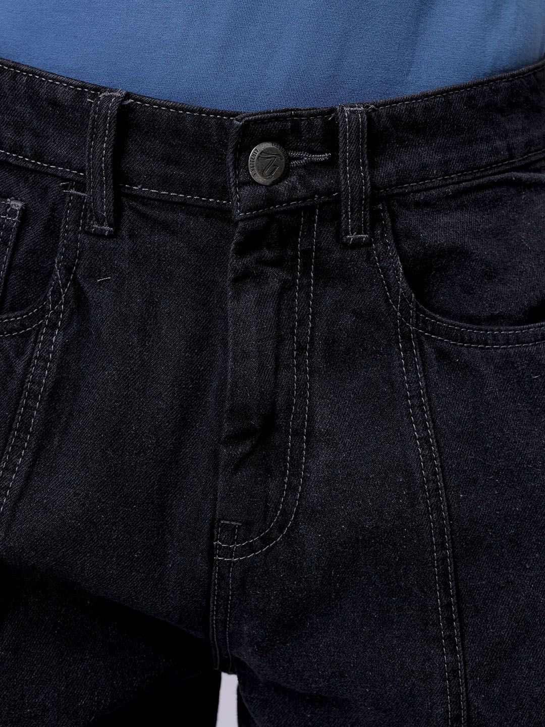 The Indian Garage Co Men Pure Cotton Baggy Fit Mid-Rise Cargo Jeans