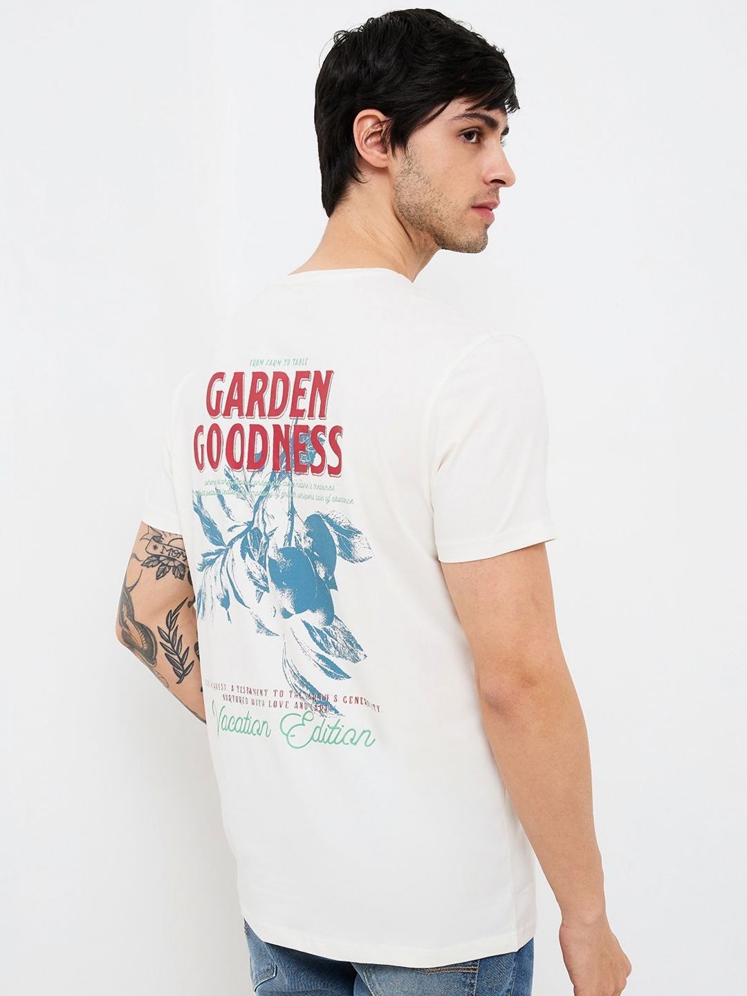 SPYKAR Men Typography Printed Round Neck Cotton Slim Fit T-shirt
