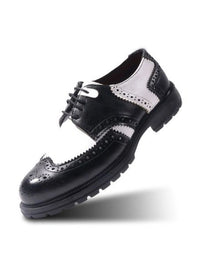MONKSTORY Black & White Atelier 1900 Wingtip Bicolor Lace-Ups Brogues