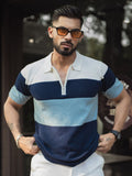 Powerlook Men Striped Polo Collar T-shirt
