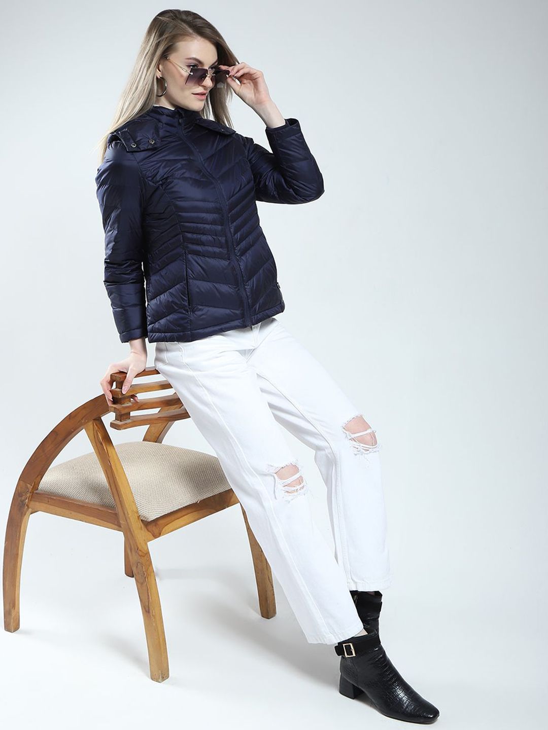 Monte Carlo Women Solid Hooded Puffer Jacket