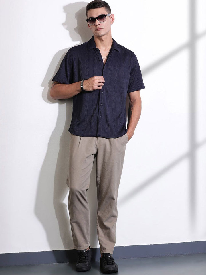 Thomas Scott Men Smart Fit Cutaway Collar Textured Casual Shirt