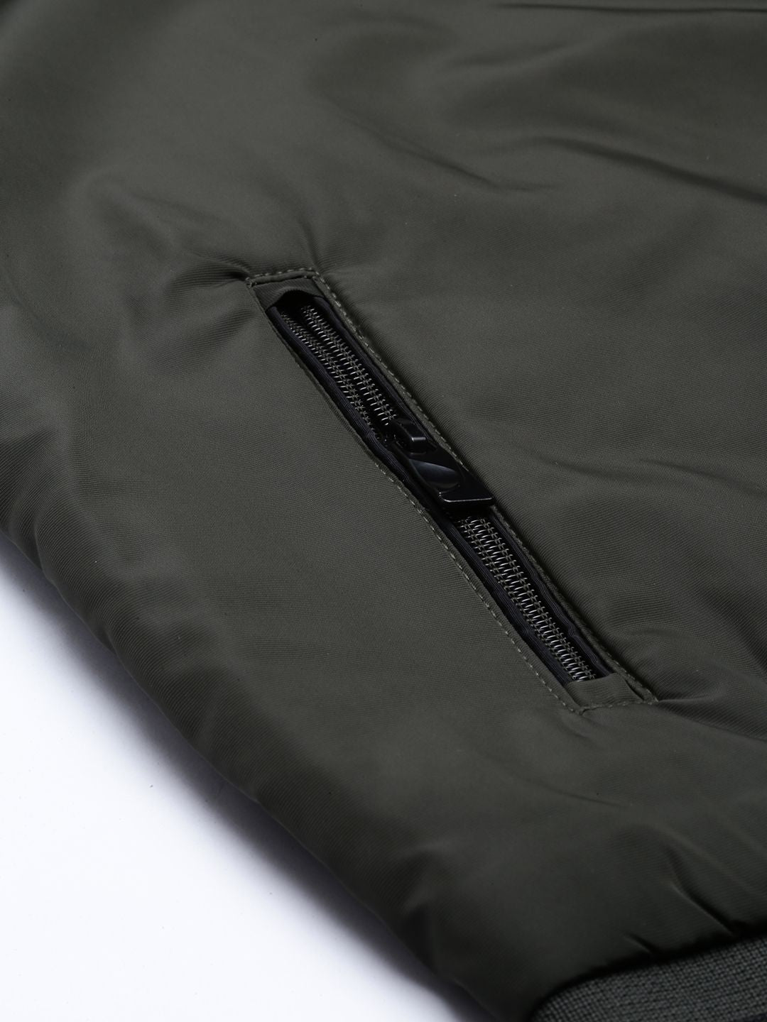 The Indian Garage Co Men Zip-Front Slim Fit Bomber Jacket