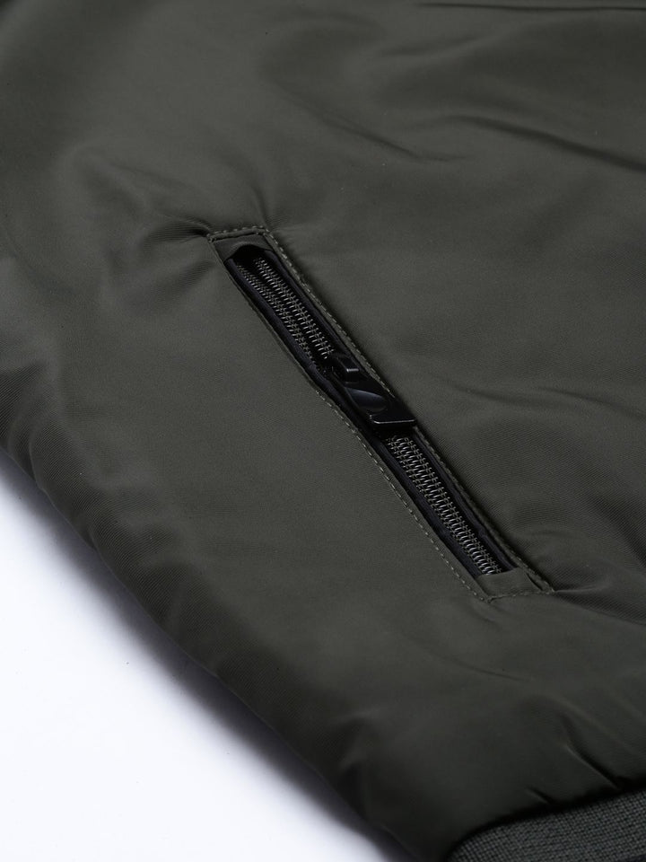 The Indian Garage Co Men Zip-Front Slim Fit Bomber Jacket
