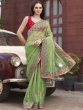 Tikhi Imli Ethnic Motifs Embroidered Net Saree