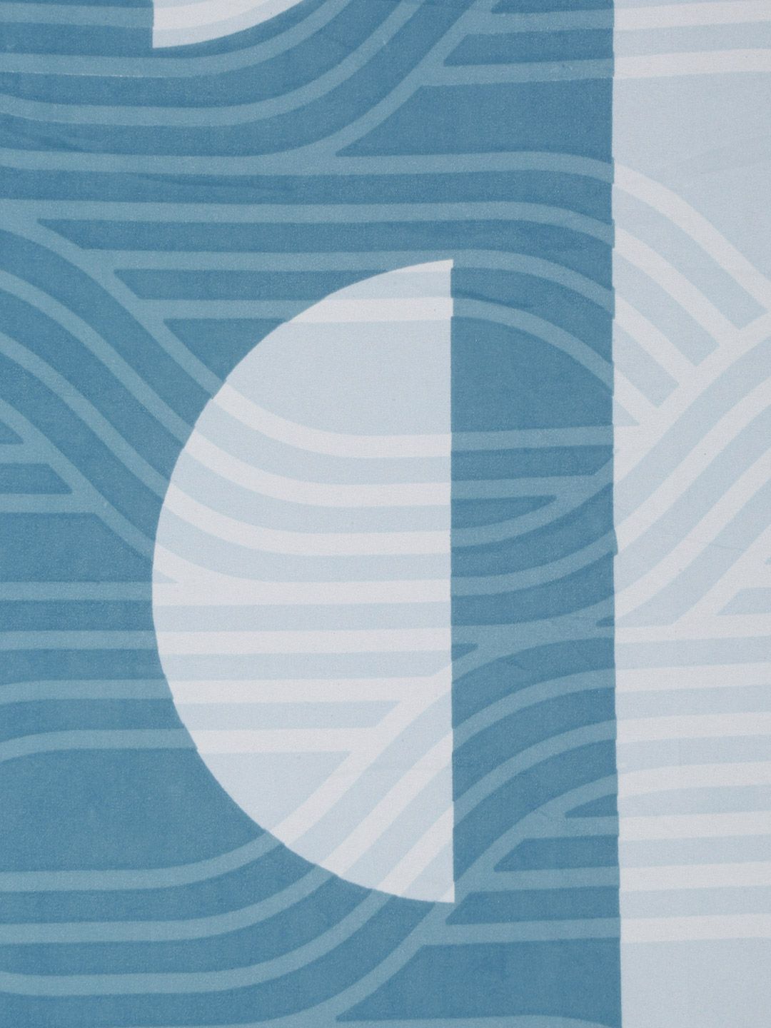 KLOTTHE Blue Geometric Cotton 300 TC Fitted Single Fine Bedsheet with a Pillow Cover-87 x 59 inches