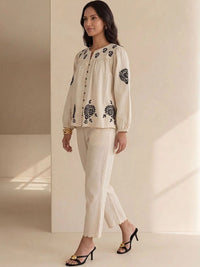 Baju Kasual Bunga Lurus House of Chikankari Wanita