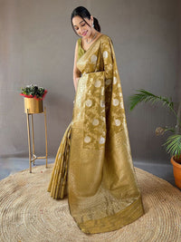 KALINI Woven Design Floral Zari Silk Blend Banarasi Saree