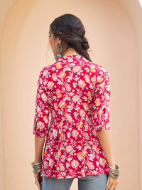 Shae by SASSAFRAS Floral Printed Pleated Kurti