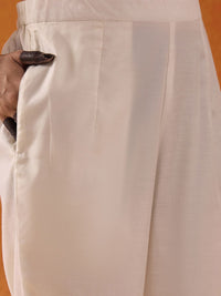 Indo Era Floral Embroidered Thread Work Straight Kurta With Trousers & Dupatta