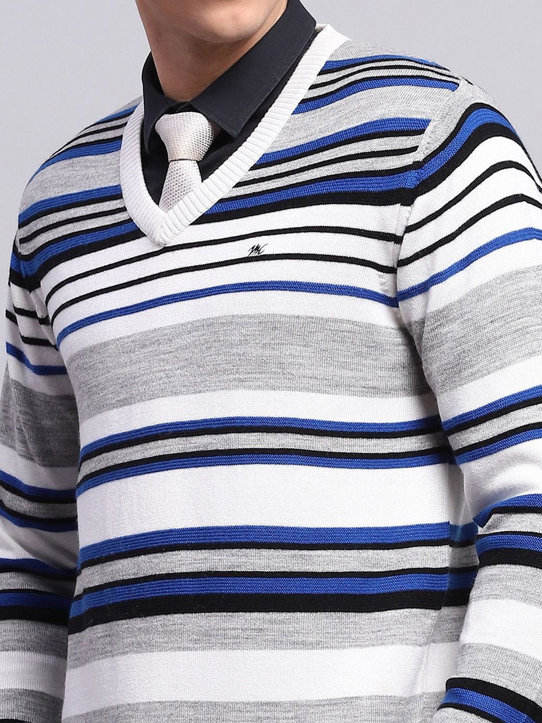 Monte Carlo Men Striped Woolen Pullover