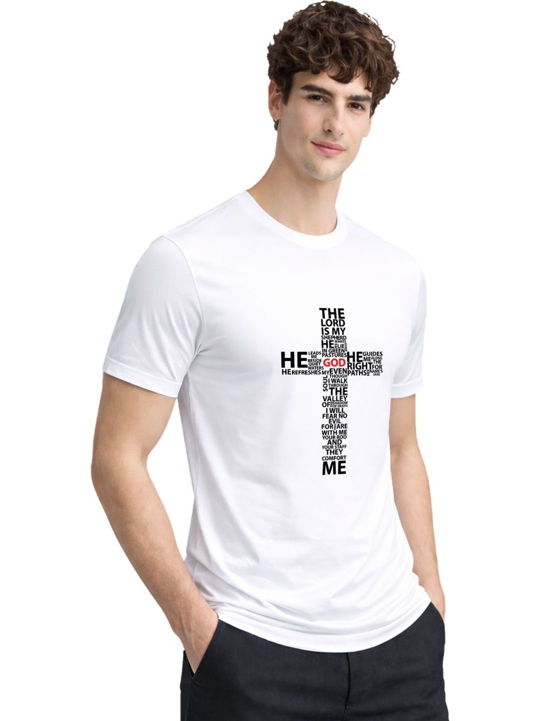 ADRO Typography Printed Round Neck Short Sleeves Regular Fit Pure Cotton T-shirt