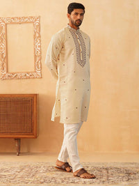 Jompers Floral Embroidered Sequinned Straight Kurta with Pyjamas