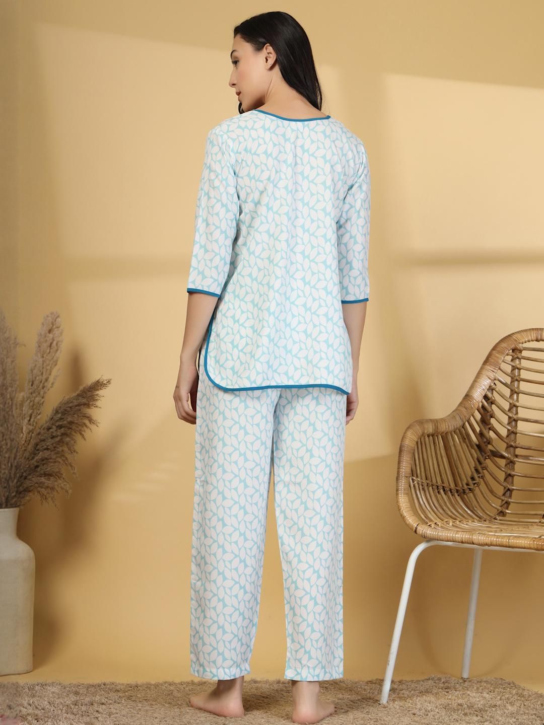 Klotthe Wanita Biru Blue Floral Campuran Malam