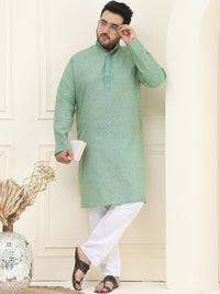 SOJANYA PLUS Plus Size Checked Pure Cotton Kurta with Pyjama