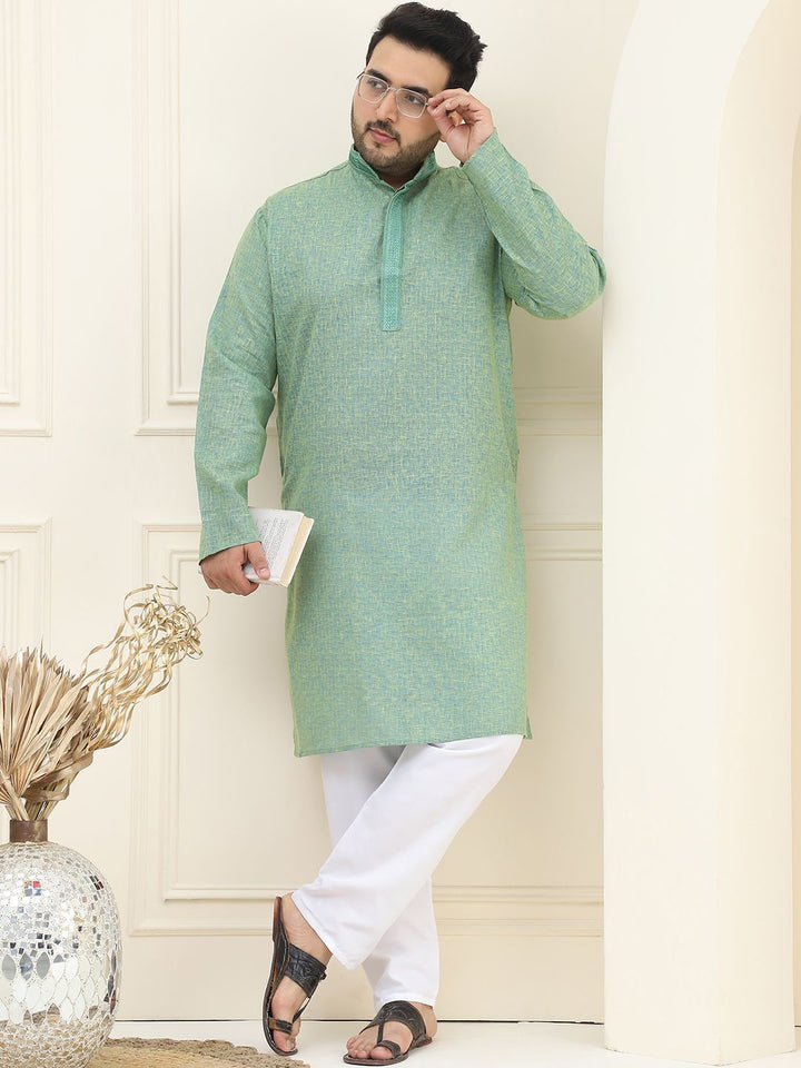 SOJANYA PLUS Plus Size Checked Pure Cotton Kurta with Pyjama