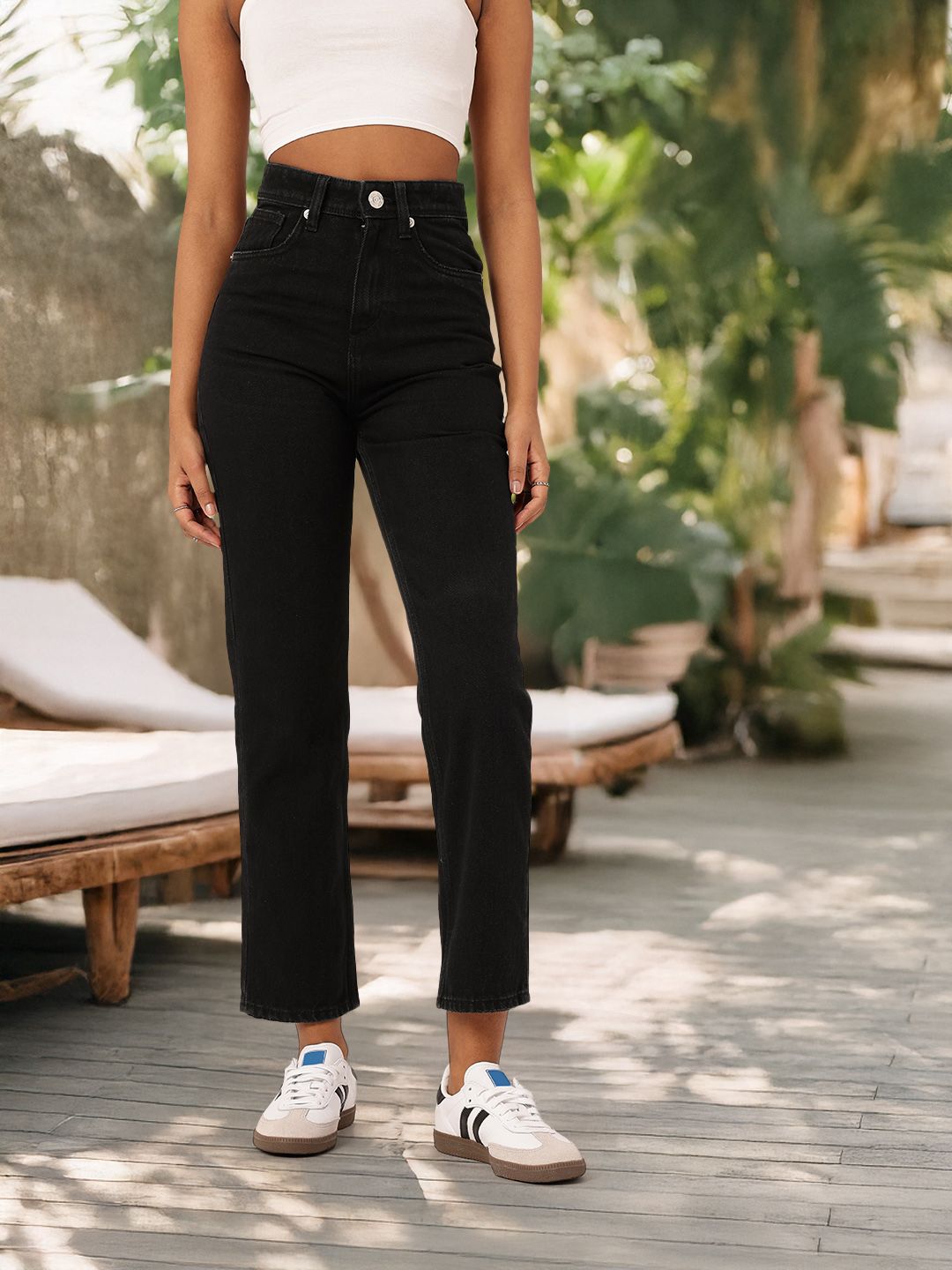 DressBerry Women Street Classic High Rise Straight Fit Jeans