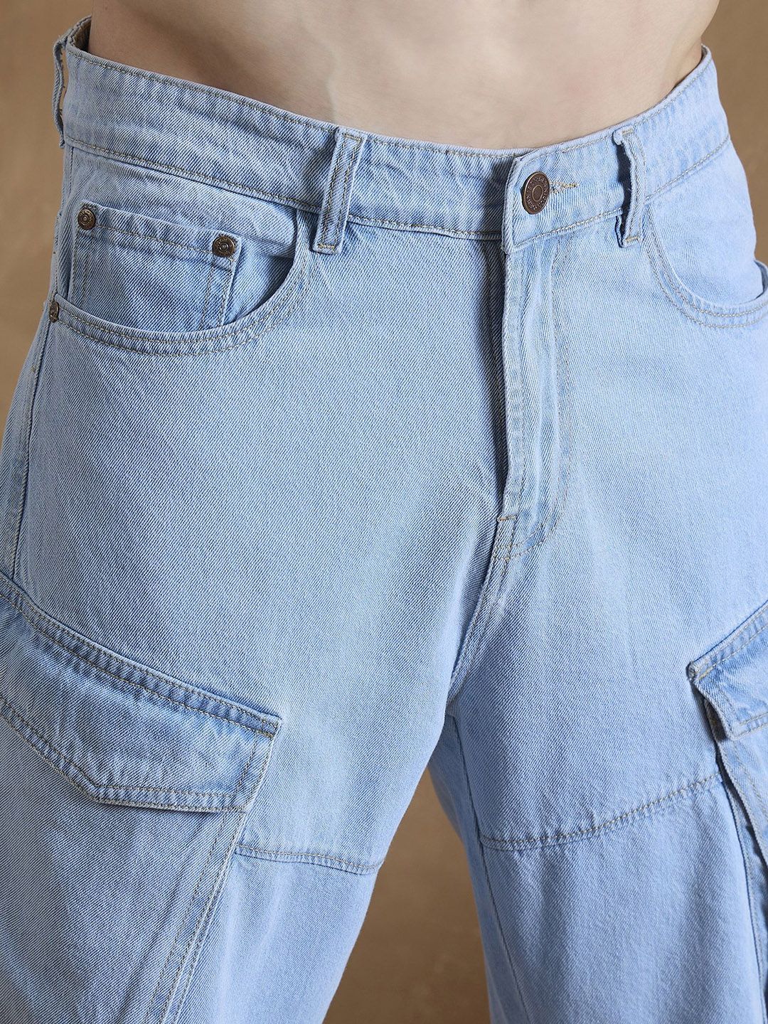 DENNISON Men Baggy Fit Cargo Jeans