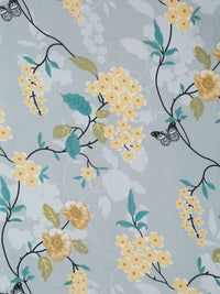 Myntra Elegant Homes Blue & Yellow Floral Printed 300 TC King Bedsheet Set 2.50 m x 2.25 m