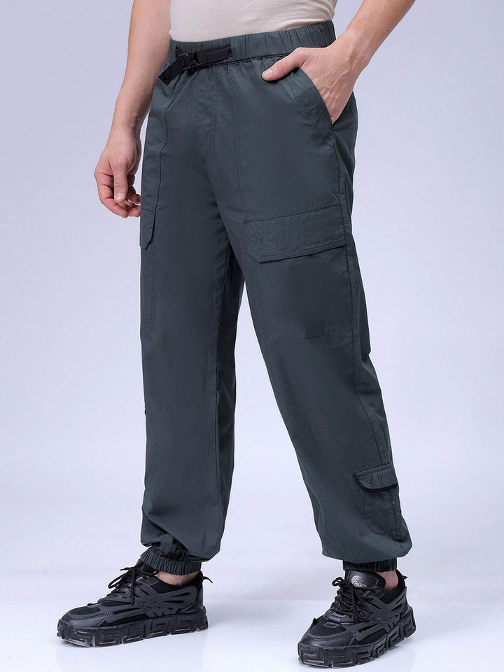 The Indian Garage Co Men Loose Fit Pure Cotton Mid-Rise Jogger