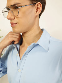 Thomas Scott Men Premium Spread Collar Solid Slim Fit Casual Shirt