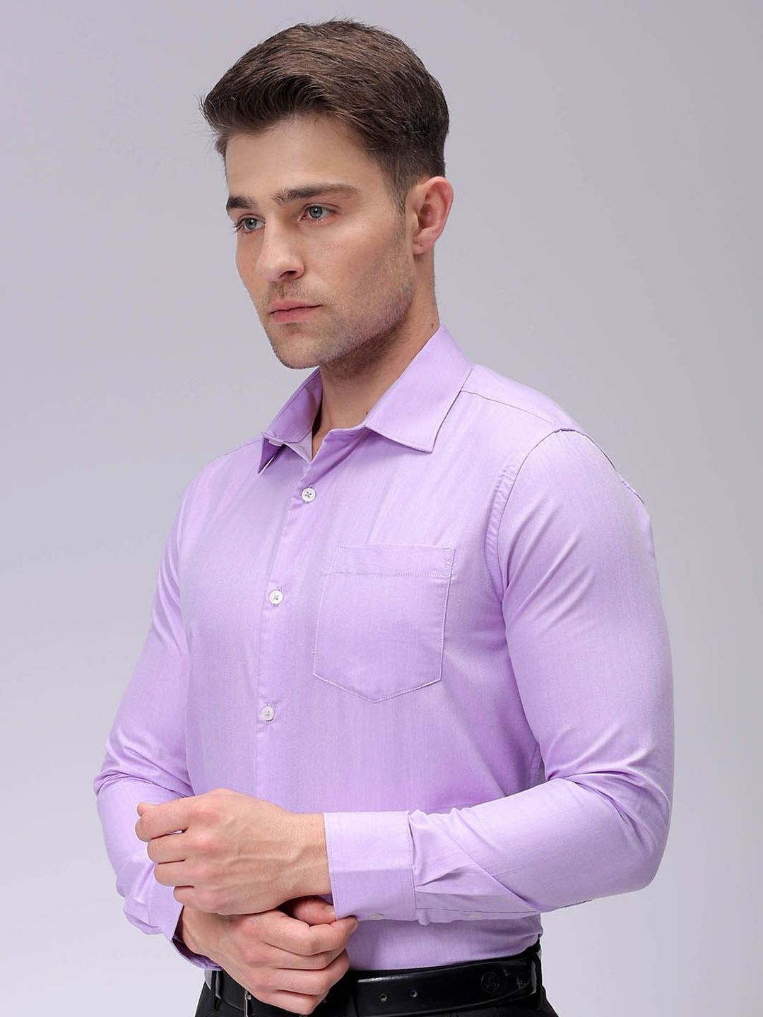 The Indian Garage Co. X Luxe Men Spread Collar Solid Cotton Slim Fit Formal Shirt