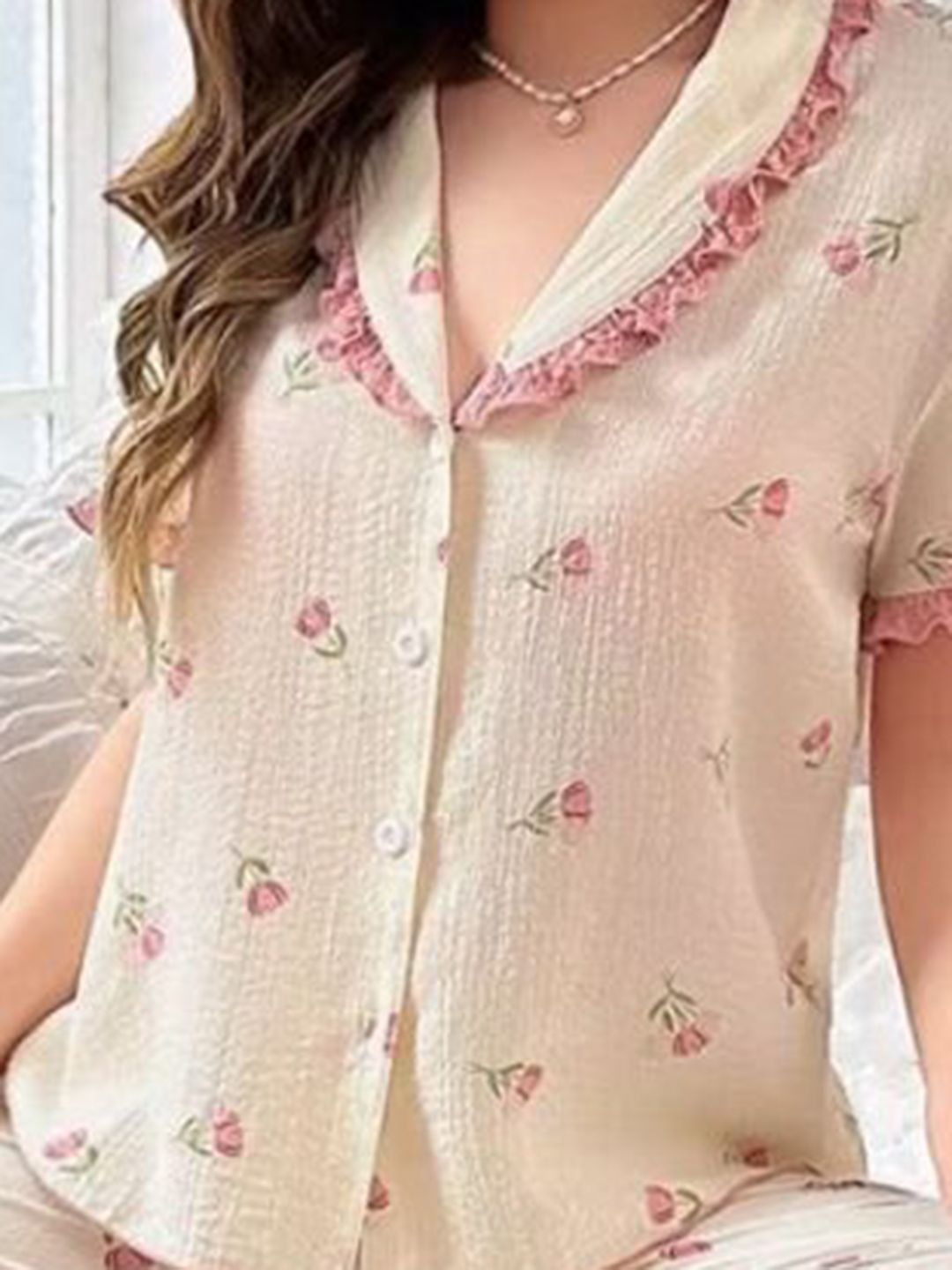DressBerry Women Floral Printed Shirt Night suit