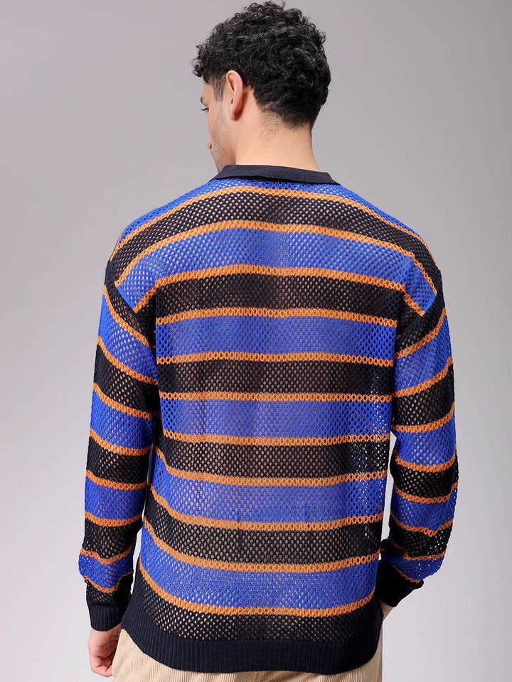 The Indian Garage Co Men Long Sleeves Striped Pullover